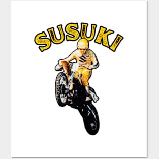 Vintage Motocross Susuki Posters and Art